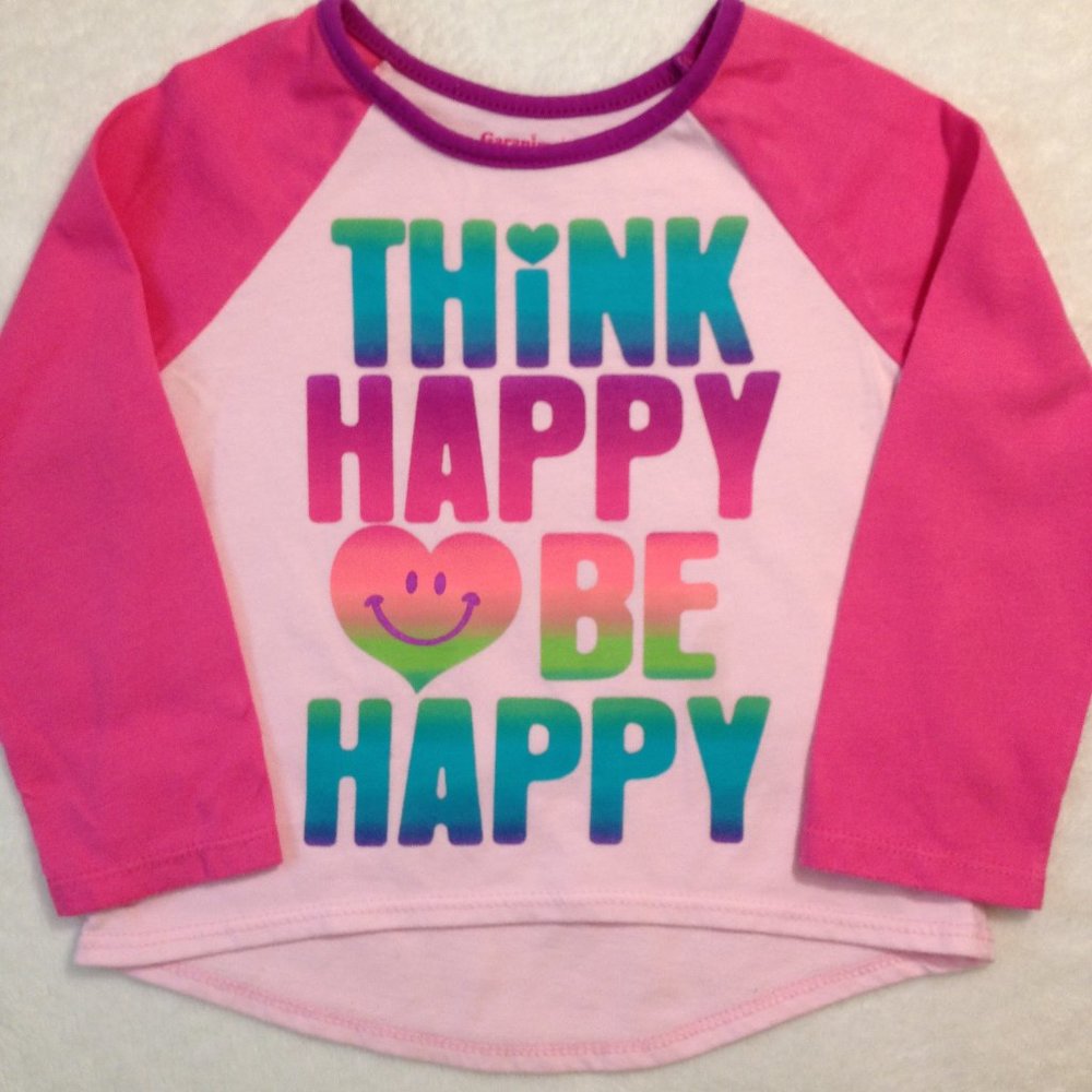 4/$15  Garanimals  Pink top  with "Think Happy Be Happy" ; 2T